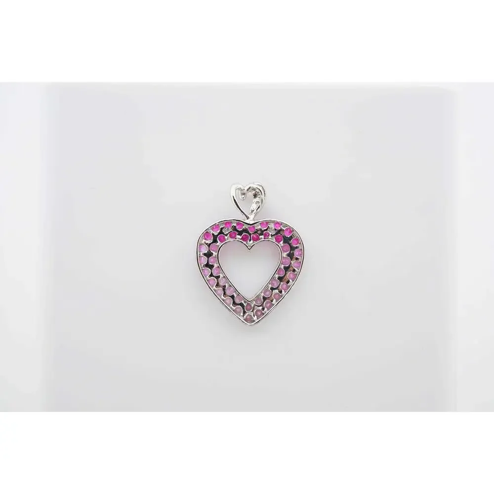 Estate Sale 10k White Gold Sapphire Diamond Charm 1.07 TCW Vintage Jewelry - Picture 4 of 6